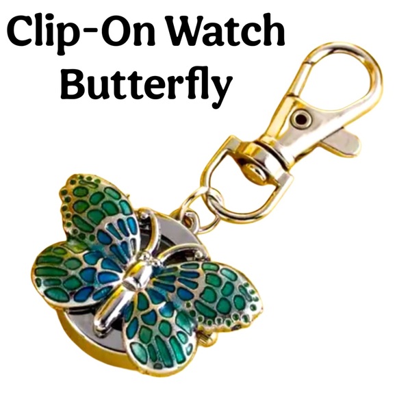 Accessories Accessories - Clip-On Butterfly Quartz Watch for Bag Keychain Purse Jeans